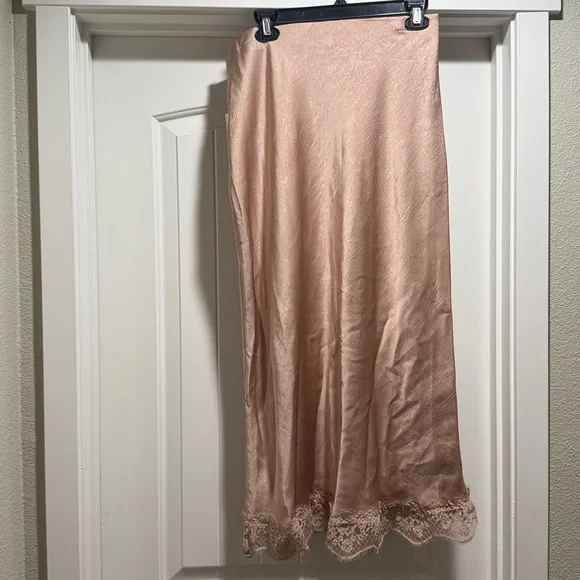 a new day Rose Gold Satin Skirt with Lace Trim - Picture 5 of 7